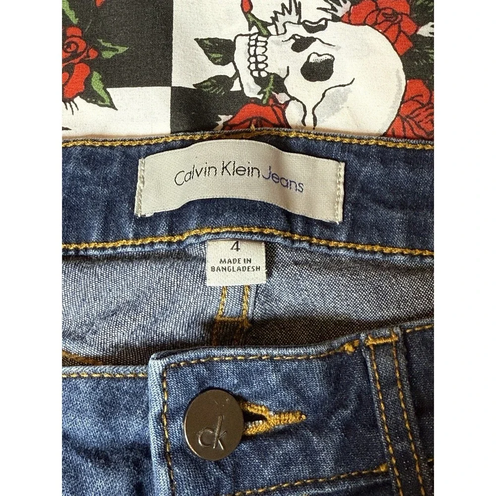 Calvin Klein Jeans Ankle‎ Legging Skinny Denim Size 4 Dark Wash Stretch Jeans